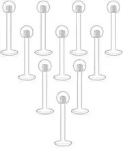 [D.Bella] Clear Cartilage Earring-20pcs 16G Clear Acrylic Bioflex Tragus Retainer Lip Rings Nose Studs Labret Ear Helix Earring Clear 10mm