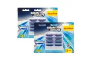 16pc Gillette Mach3 Turbo Long-lasting 3D Razor Blade Refill Cartridges