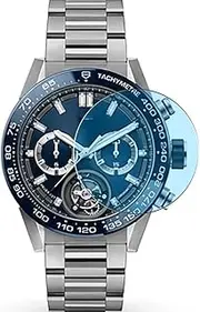 Puccy 3 Pack Anti Blue Light Screen Protector Film, compatible with TAG HEUER CARRERA CAR5A8C.BF0707 CseeSize：45mm TPU Guard （ Not Tempered Glass Protectors ）