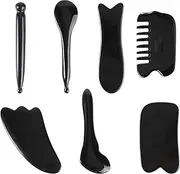 Face Massage Tools Skincare Tools 7pcs Face Sculpting Tool Body Massage for Spa Body Rod Scraper Comb Black Skincare Tool Facial Massager