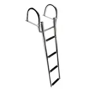 Marine Folding Ladder Yacht Telescopic Step Ladder with Arched Handrail for Boat