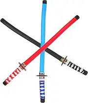 KONTONTY 3Pcs Party Swords Japanese Style Cosplay Props for Birthday Celebrations Lightweight and Fun Sword for Halloween and Cosplay Events