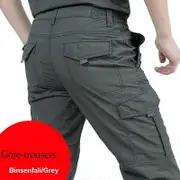 Summer Outdoor Thin Section Quick-drying Trousers Male Loose Large Size Multi-pocket Overalls gray XL