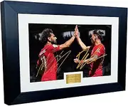 Kitbags & Lockers 12x8 A4 Signed Mohamed Mo Salah Darwin Nunez Celebration Liverpool F.C. Autographed Autograph Signed Photograph Photo Picture Frame Football Soccer Poster Gift