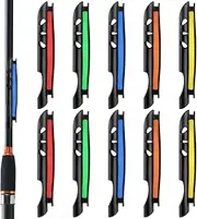 Fishing Rod Bobbin Winder, 10 PCS Black Plastic Fishing Rod Attaching Line Holder for Clip onto The Fishing Rod (14mm/0.55in)