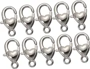 KALLORY DIY Jewelry Making Clasps 10pcs Alloy Lobster Claw Clasps for Necklace Bracelet