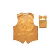 New Men's Gold formal vest Tuxedo Waistcoat_bowtie & hankie set wedding prom