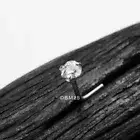 14 Karat White Gold Prong Set Heart Sparkle L-Shaped Nose Ring