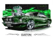 1967 MUSTANG FASTBACK BLOWN A3 FRAMED PRINT (D016)