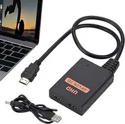 Monitor HD Splitter - 1 in 2 Out HD Adapter,4K HD Splitter Hub, Audio Video Distributor for HDTV, Monitor, Projector