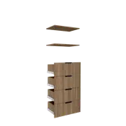 Lugna Cove 4 Drawer, 2 Shelf Insert Kit - To Suit 600 x 380mm Cabinet shell