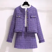 Set Tweed Short Coat Tweed Jacket Tweed Skirt