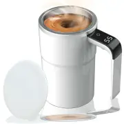 380ML Smart Magnetic Stirring Cup w/LCD & Temperature Detection Self-stirring Coffee Mug Magnetic Stirring Cup Rechargea