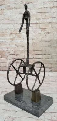 Rare Artwork Abstract Modern Art Le Chariot Handmade Masterpiece Bronze Statue
