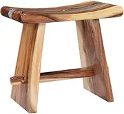 Wooden Stool, Small Seating/Footstool for Living Room Bedroom, Sturdy and Durable, Compact, 50 x 30 x 45 cm