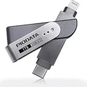[Piodata] iXflash 1 TB MFi Certified Flash Pen Drive for iPhone/iPad/Mac/PC USB 3.1 Type C Lightning External Storage Memory Photo Stick