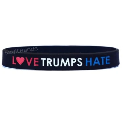 Set of Love Trumps Hate Wristbands - Silicone Band Bracelets Wholesale Lot