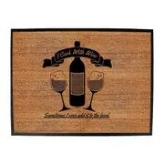 Alcohol Cook With Wine - Funny Novelty Doormat Man Cave Floor mat