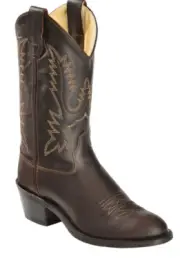 Old West Boys' Oiled Corona Leather Cowboy Boots 1152