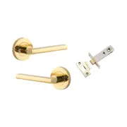 Iver Baltimore Door Lever Handle on Round Rose Inbuilt Privacy