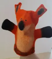 Forest Fox Hand Puppet Orange Wool Plush Toy *Handmade in Nepal/Fair Trade