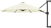 Wall-Mounted Garden Parasol with Metal Pole Umbrella Sunshade Shelter vidaXL