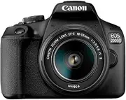 Canon EOS 2000D DSLR Camera and EF-S 18-55 mm f/3.5-5.6 is II Lens - Black