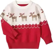 SECRETEYARD Girls Christmas Pullover Sweaters Reindeer Elk Snow Long Sleeve Crew Neck Chunky Tops
