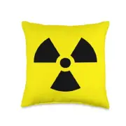 Nuclear Radiotion Hazard Warning Sign Caution Fallout Symbol Throw Pillow