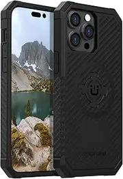 [ROKFORM] iPhone 14 Pro Max Case, Rugged Series, Dual Magnet + MagSafe Compatible, Cover with RokLock Twist Lock, Magnetic Protective Apple Gear, Drop Tested Armor (Black)