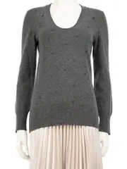 Grey Spade Embroidered Jumper