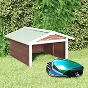 Generic Robotic Lawn Mower Garage 72x87x50 cm Mocca and White Firwood
