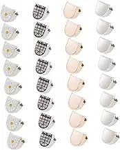 LIFKOME 32pcs Iron Daisy Pattern Shoelace End Clips - Shoe Lace Buckles & Locks - Assorted Colors - Modern/Fitted - Unisex - Floral Theme - 14g - 1x1x1cm - Shoelace Clip Locks