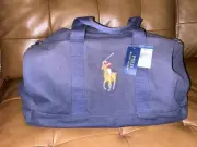 Ralph Lauren® Polo™ BAG DUFFLE • LENGTH: NAVY BLUE • CANVAS • NEW • TRAVEL STRAP