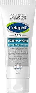Cetaphil PRO Eczema Prone Soothe & Repair Cream 226g. With Ad-Resyl™, Filaggrin Technology and Ceramides to help soothe and repair eczema-prone skin. Fragrance-Free, Non-Comedogenic, 48h Hydration. Dermatologist Tested for Sensitive Skin.