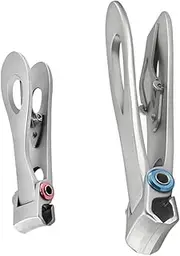 Minkissy Sturdy Compact Nail Clippers Set 2pcs Stainless Steel Nail Scissors for Men Women