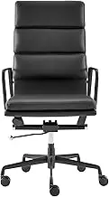 Matt Blatt Eames Replica High Back Soft Pad Leather Office Chair (Black/Black) - MBEAPOMBBHB