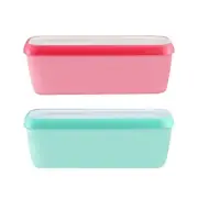2PCSIce Creams Freezer Containers Durable Yogurt Container Stackable Storage Tub