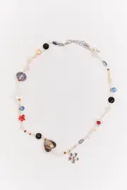Multi Floral Charm Lucite Necklace - Size ONE, Women's Ring