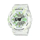 在飛比找遠傳friDay購物優惠-CASIO BABY-G 耀眼亮彩甜心運動休閒腕錶-白x綠-