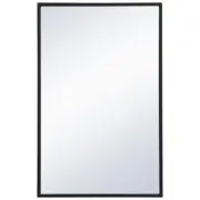 Elegant Decor Eternity 18" x 28" Modern Metal Frame Mirror in Black