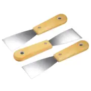 Putty Taping Paint Scraper 2" Steel Blade Bamboo Handle for Wall Floor Tile 3pcs
