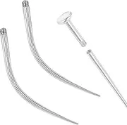 [PunkTracker] 14g/16g/18g Curved ASTM F136 Titanium Piercing Kit Taper Insertion Pin Tool for Internal Thread Tragus Helix Lip Nose Helix Piercing Jewelry Labret Studs Nose Stud Stretcher