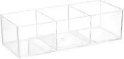 Transparent Acrylic Make-up Organizer 3 Compartments Space Saving Compact Design Bathroom Wash Table Suitable for Office Kitchen Home Use