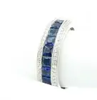 Natural 1.63 Carat Corn Flower Blue Sapphire Diamond Wedding Band Ring 14K Gold