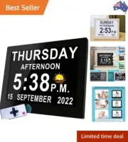 2024 New, 19 Alarms Digital Calendar Clock with Auto DST, DIY Custom Reminder...