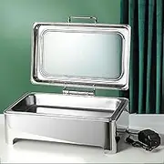 Electric Chafing Dish Buffet Set, 8QT 400W Chafing Dishes, Stainless Steel Buffet Servers and Warmers with Glass Lid, 9 Heating Levels, Food Warmers Chafers for Party Catering