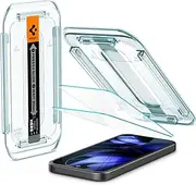 SPIGEN EZ Fit for Google Pixel 9a Screen Protector, Easy Application Auto Alignment Technology Installation Tray, Oleophobic Coating 9H Tempered Slim Glass [2-Pack] - Clear