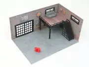 Two-floors brick garage Diorama model kit 1/64 Miniature cars display 1:60-1:64