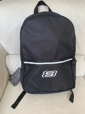 Skechers Black Backpack Eclpse School Bag Light Bookbag Laptop Organizer Pockets